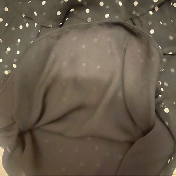 Tommy Hilfiger Sheer Black Blouse w/White Polka Dots, Size XS - Picture 8 of 9